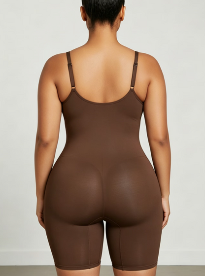Adjustable Strap Zipper Shapewear Bodysuit