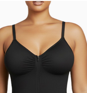 Adjustable Strap Zipper Shapewear Bodysuit